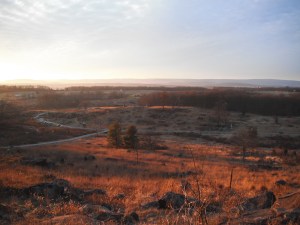 Battlefield below Little Round Top in Gettysburg