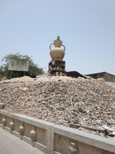 Pottery "sculpture" at A'Ali, a city famous for centuries of pottery-making
